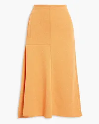 tibi Asymmetrischer Midirock aus Stretch-Strick Orange