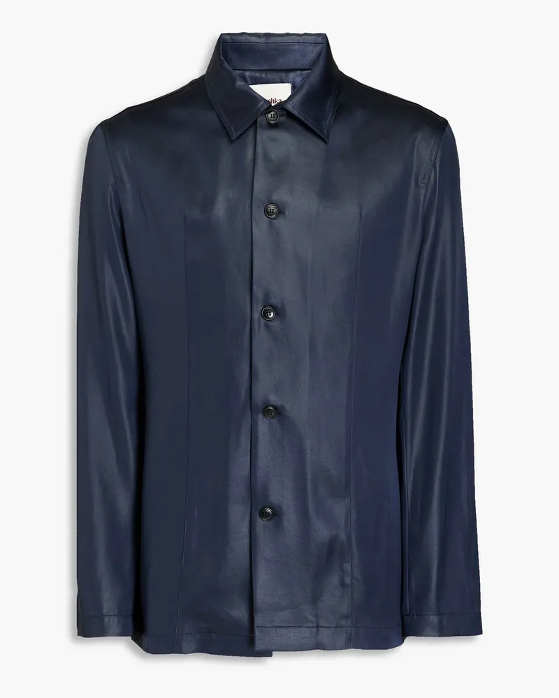 Nanushka Jondar Hemd aus Satin Blau