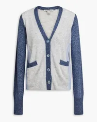 Autumn Cashmere Cardigan aus einer Kaschmir-Seidenmischung inColour-Block-Optik Grau