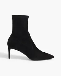 Stuart Weitzman Linsi 75 Sock Boots aus Veloursleder Schwarz