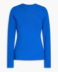 Victoria Beckham Oberteil aus Stretch-Strick mit Cut-outs Blau