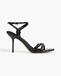 Sam Edelman Trevin embellished faux patent-leather sandals Schwarz