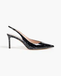 Giorgio Armani Slingback-Pumps aus Glanzleder Schwarz