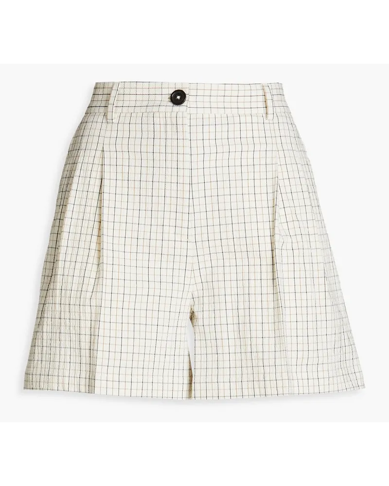 Paul Smith Karierte Shorts aus Seersucker aus einer Baumwollmischung Weiß