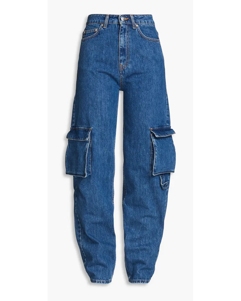 ROTATE Birger Christensen Olina hoch sitzende Karottenjeans Blau