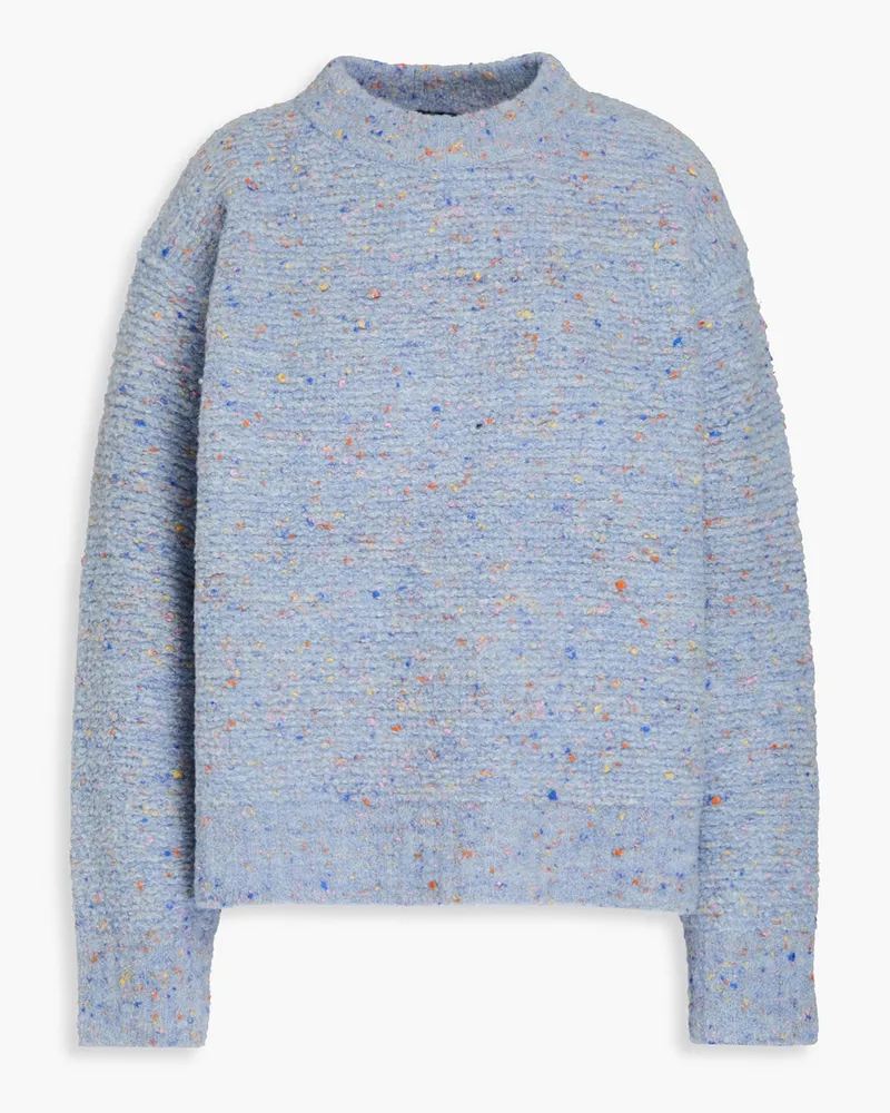 Theory Donegal Pullover aus Bouclé-Strick aus einer Merinowollmischung Blau