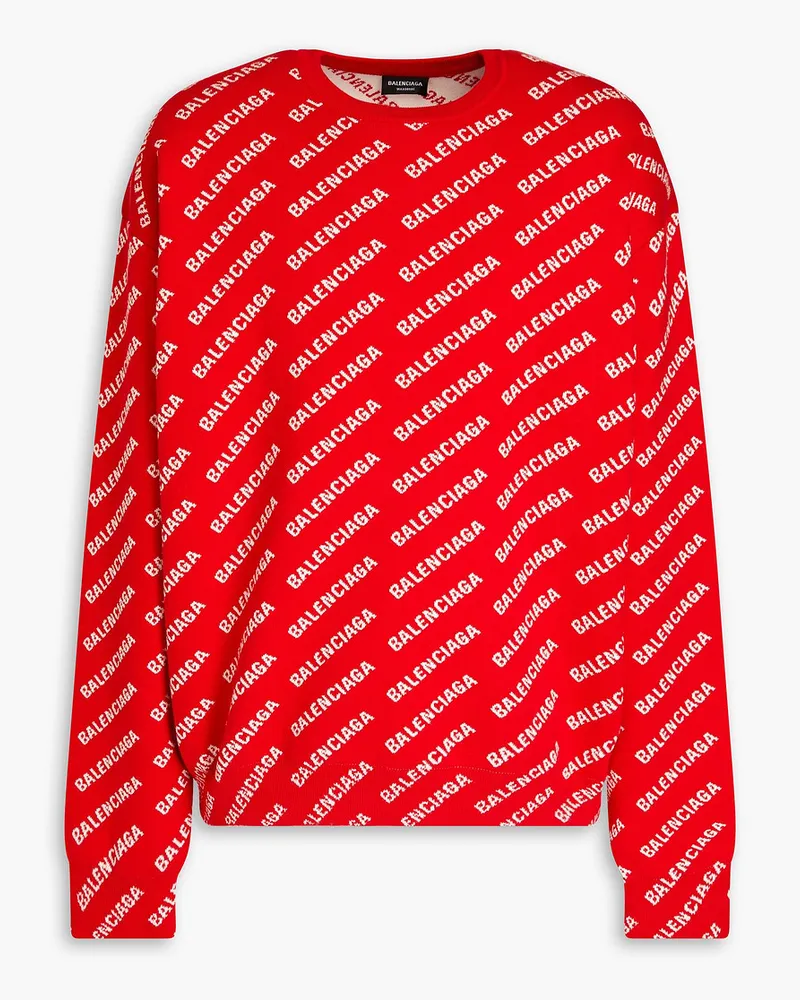 Balenciaga Pullover aus Jacquard-Strick Rot