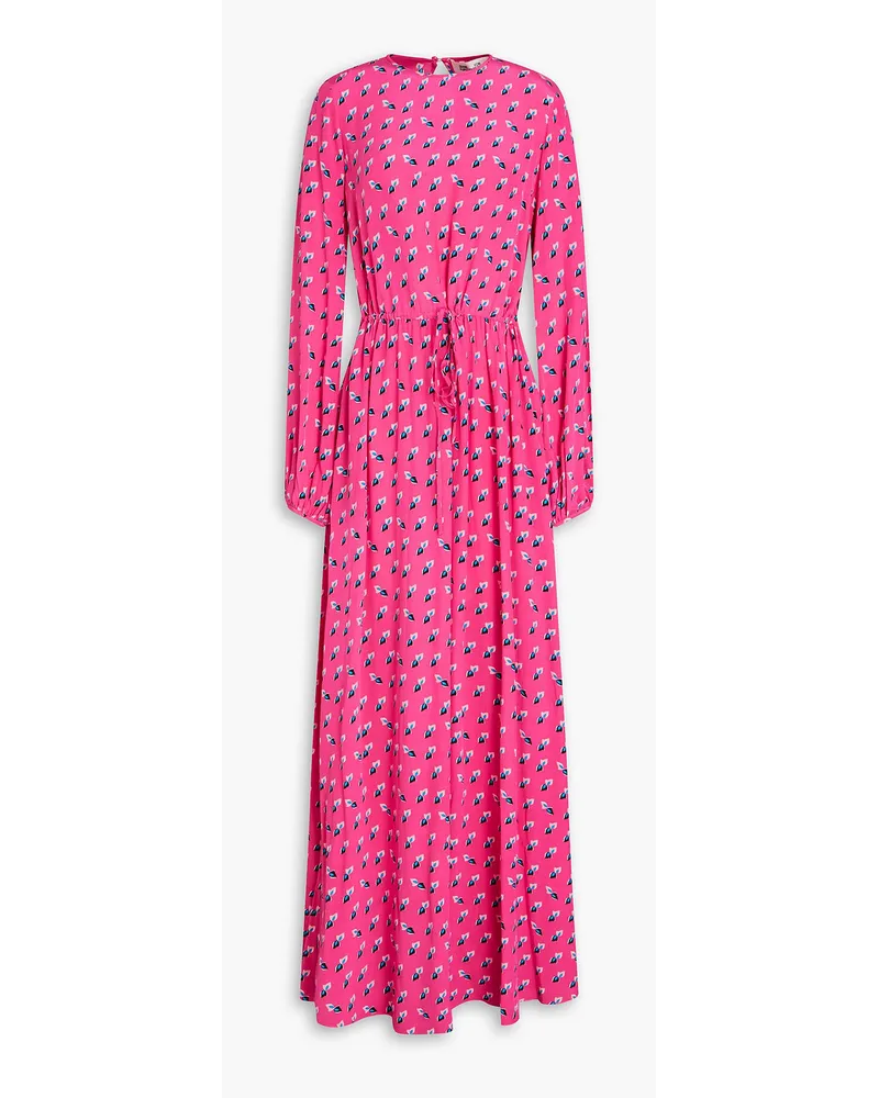 Diane von Furstenberg Sydney Maxikleid aus Crêpe de Chine mit Print Pink