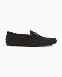 TOD'S Double T Drivers aus Veloursleder Schwarz