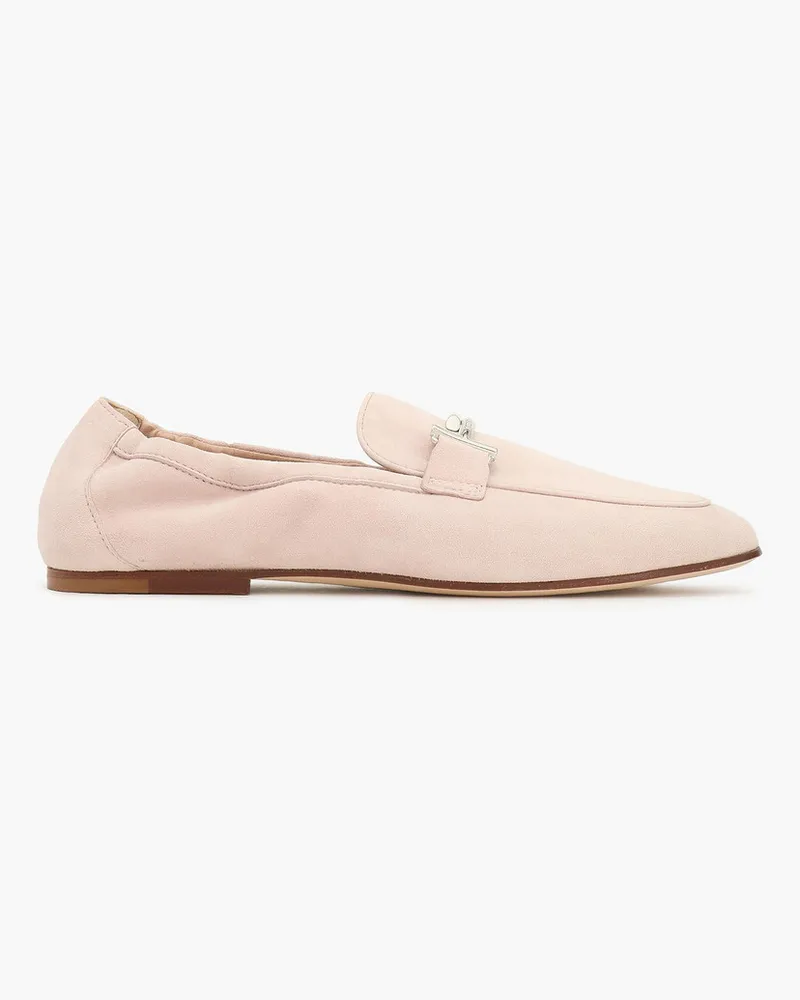 TOD'S Double T Loafers aus Veloursleder Pink