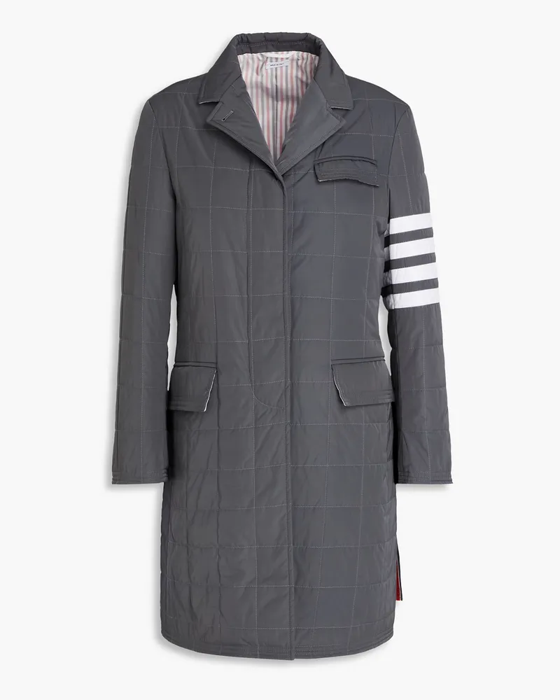 Thom Browne Mantel aus gestepptem Shell mit Streifen Grau