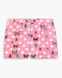 Versace Shorts aus glänzendem Jacquard mit Print Pink