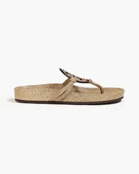 Tory Burch Ledersandalen mit Stachelrocheneffekt Neutral