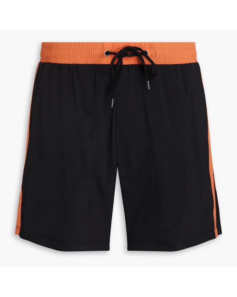 James Perse mittellange Badeshorts mit Streifen Orange