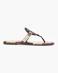 Tory Burch Miller Sandalen aus lasergeschnittenem Leder Schwarz