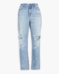 Rag & Bone Hoch sitzende Karottenjeans inDistressed-Optik Blau