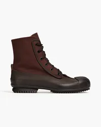 Maison Margiela Stiefel aus Canvas mit Lederbesatz Braun