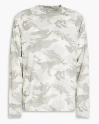 James Perse T-Shirt aus Baumwoll-Jersey mit Camouflagemuster Grau