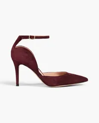 Gianvito Rossi Pumps aus Veloursleder Burgunderrot