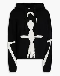 J.W.Anderson Hoodie aus Wolle mit Intarsienmuster Schwarz