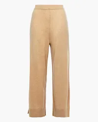 Rosetta Getty Cropped Hose mit weitem Bein aus meliertem Kaschmir Neutral