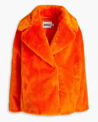 jakke. Rita Jacke aus Kunstfell mit Print Orange