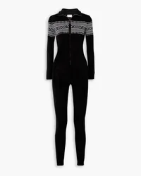 WE NORWEGIANS Signature Jumpsuit aus Merinowolle mit Fair-Isle-Muster Schwarz