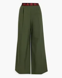 Marni Pleated wool wide-leg pants Grün