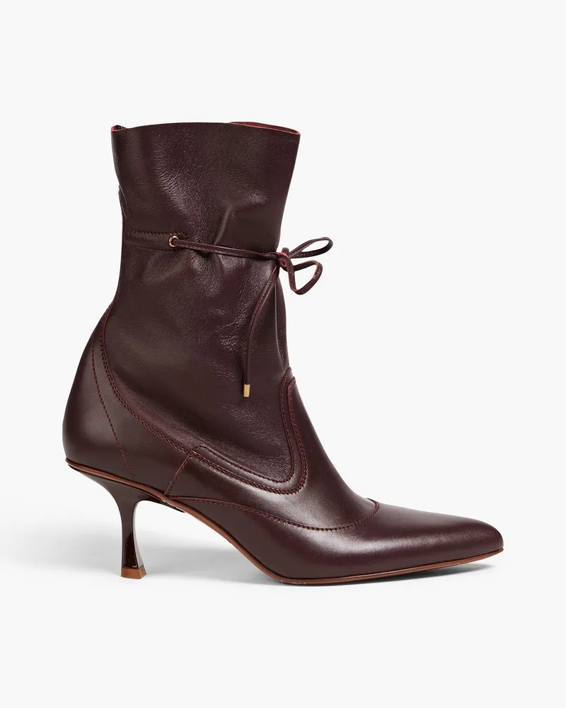 Zimmermann Ankle Boots aus Leder mit Bindedetail Burgunderrot