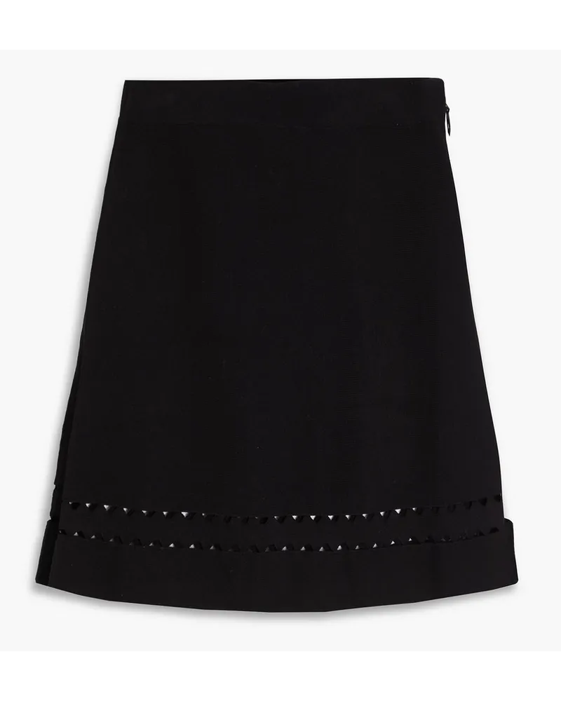 Claudie Pierlot Minirock aus Stretch-Ponte mit Cut-outs Schwarz