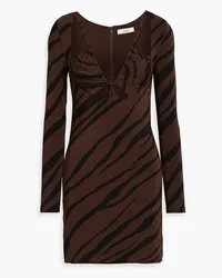 ET OCHS Aida Minikleid aus Stretch-Jersey mit Zebraprint und Cut-outs Braun