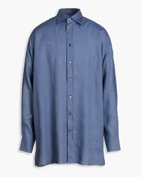 Dolce & Gabbana Oversized-Hemd aus Leinen Blau