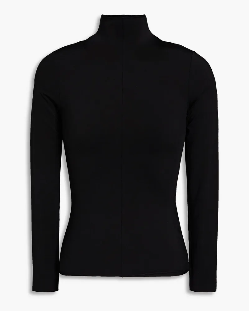 Tory Burch Rollkragenoberteil aus Stretch-Jersey Schwarz