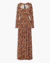 Victoria Beckham Maxikleid aus Jersey mit floralem Print und Cut-outs Orange