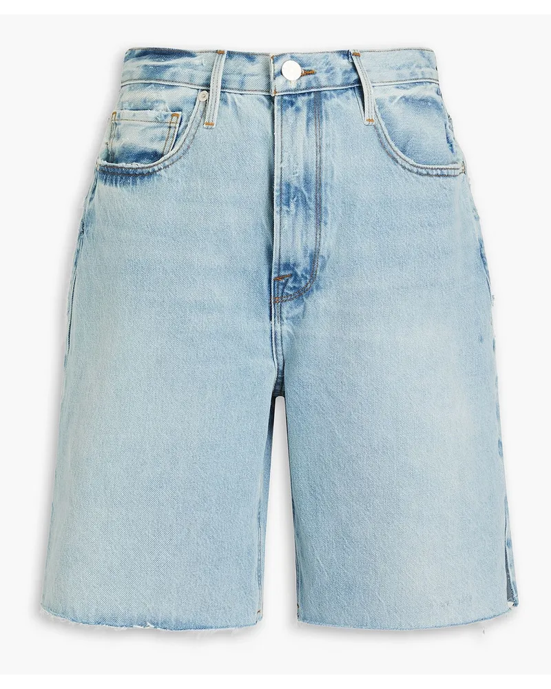 Frame Denim Jeansshorts inausgewaschener Optik Blau