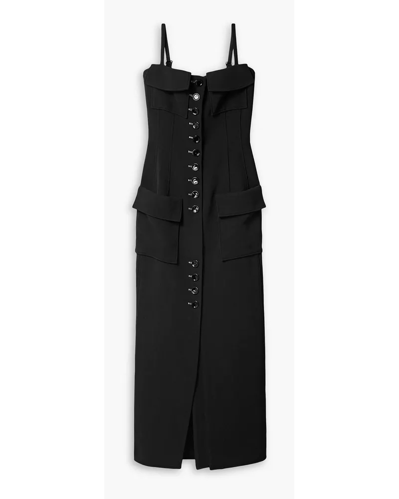 Proenza Schouler Midikleid aus Stretch-Crêpe Schwarz