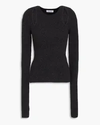 NAADAM Pullover aus einer gerippten Woll-Kaschmirmischung mit Cut-outs Grau