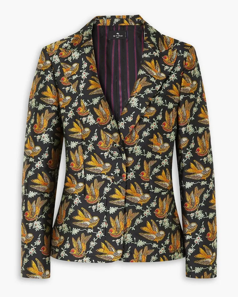 Etro Blazer aus Brokat Schwarz