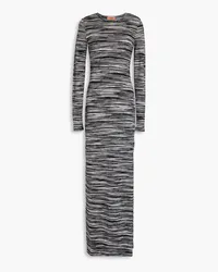 Missoni Maxikleid aus meliertem Baumwoll-Jersey Schwarz