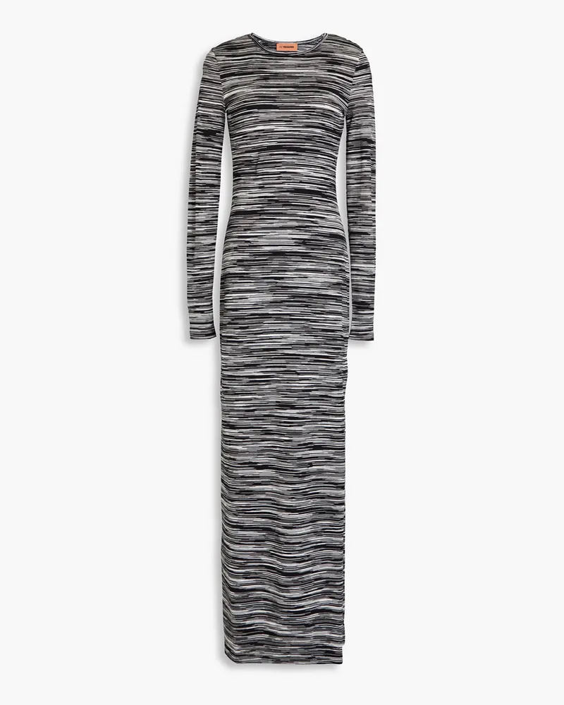 Missoni Maxikleid aus meliertem Baumwoll-Jersey Schwarz