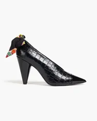 Emilio Pucci Pumps aus Leder mit Krokodileffekt Schwarz