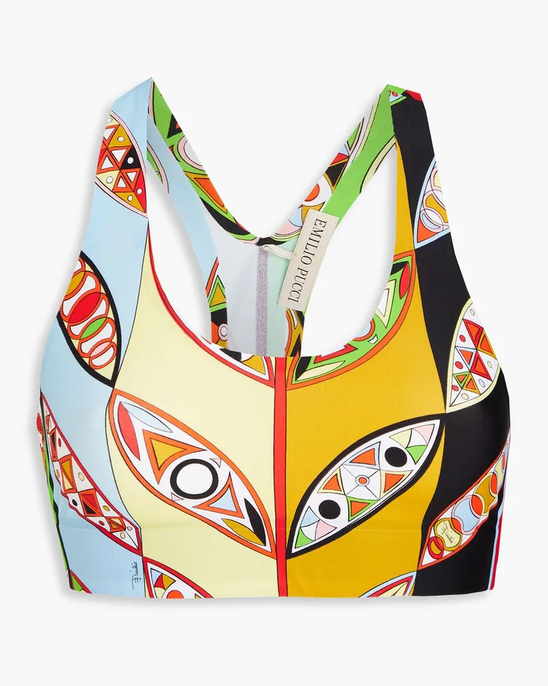 Emilio Pucci Sport Bh Aus Stretch Material Mit Print Gelb