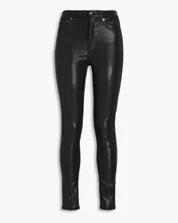 Rag & Bone Nina hoch sitzende Skinny Jeans mit Beschichtung Schwarz