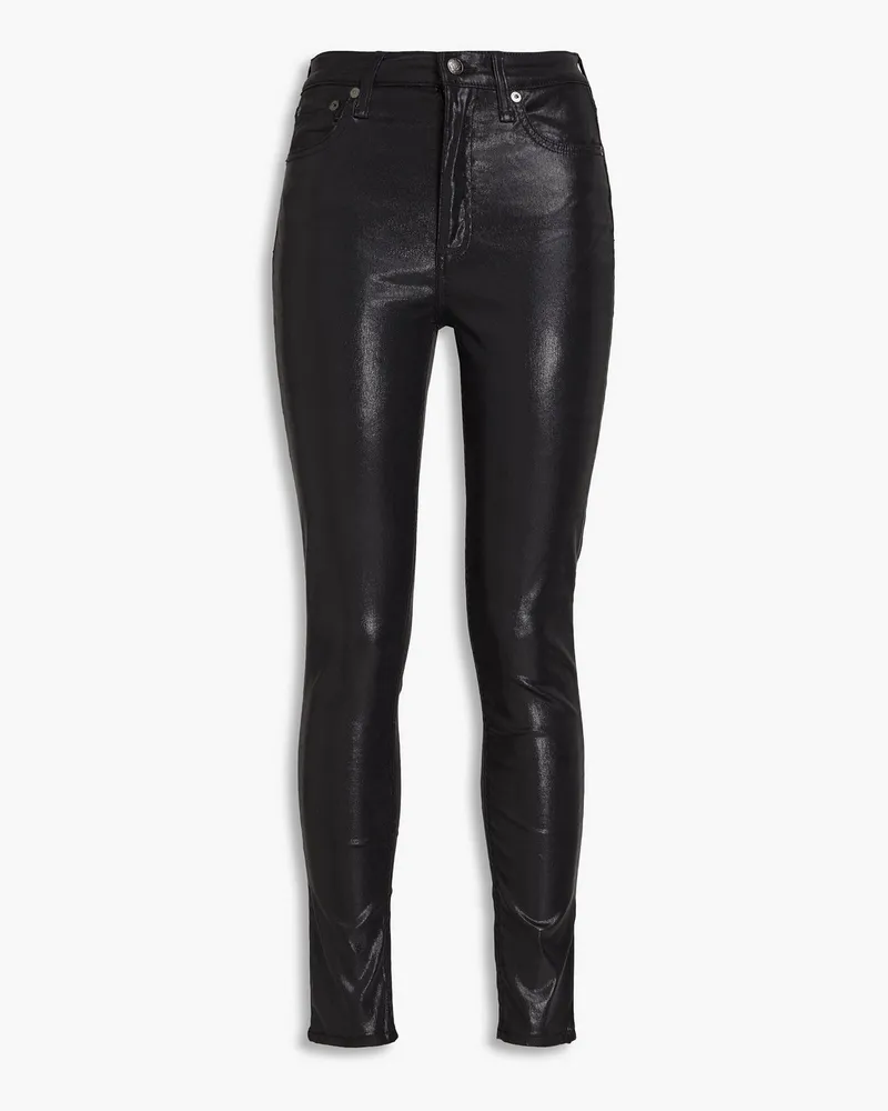 Rag & Bone Nina hoch sitzende Skinny Jeans mit Beschichtung Schwarz