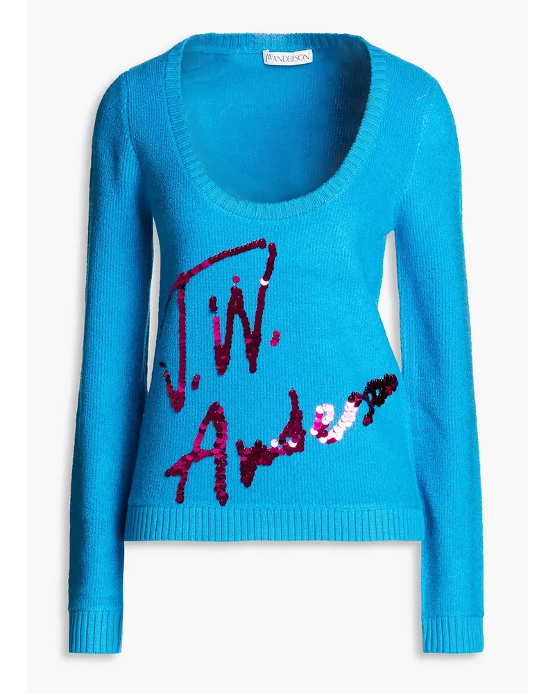 J.W.Anderson Pullover aus einer Wollmischung mit Pailletten Blau