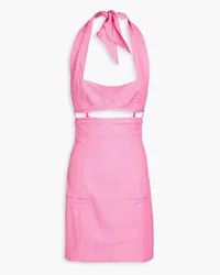 Jacquemus Limao Neckholder-Minikleid aus Twill mit Cut-outs Pink