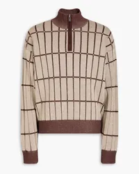 Jacquemus Malha Pullover aus Jacquard-Strick mit halblangem Reißverschluss Neutral