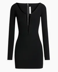 Dion Lee Minikleid aus Rippstrick Schwarz