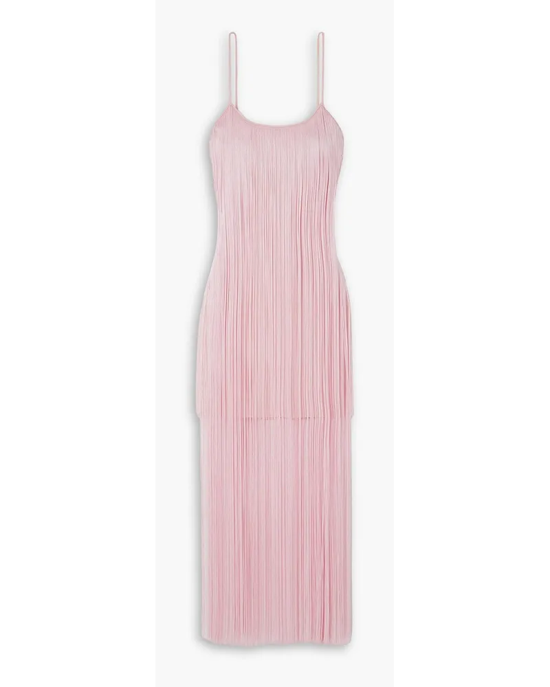 Alexander Wang Minikleid aus Stretch-Strick mit Fransen Pink