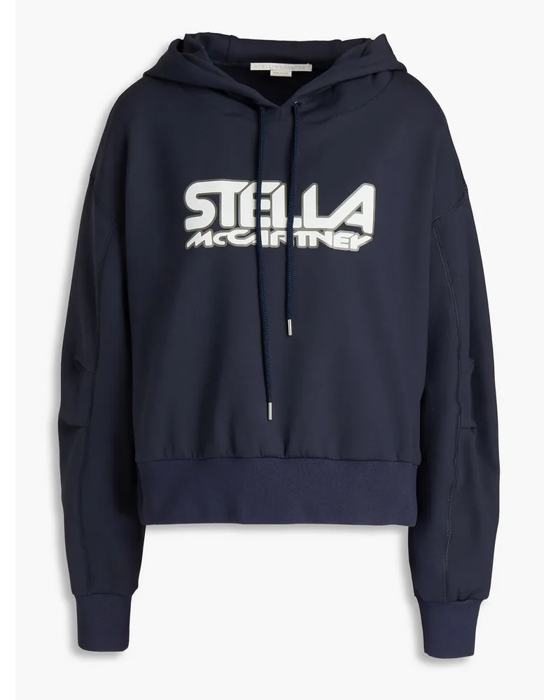 Stella McCartney Scuba Hoodie aus technischem Jersey mit Print Blau